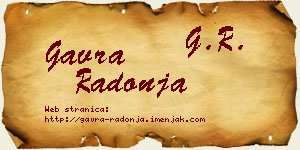 Gavra Radonja vizit kartica